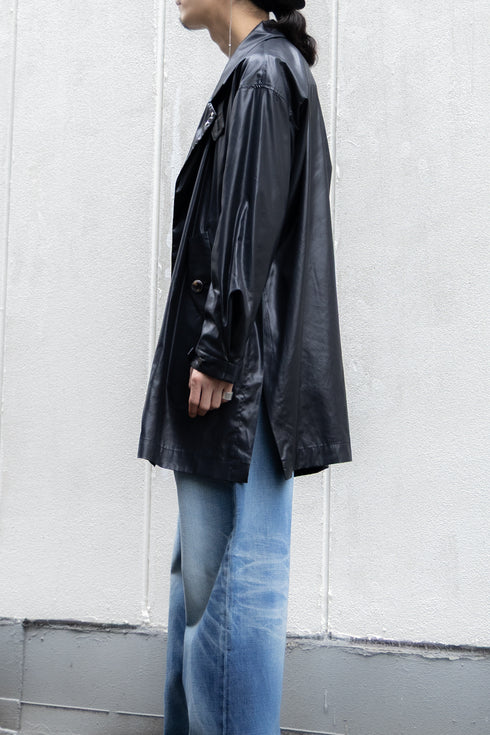 【Licht Bestreben】"FAKE-FAKE LEATHER Ⅱ BALMACAAN COAT"